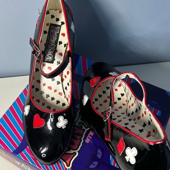 Funtasma Contessa 57 Alice in Wonderland 4” Heels size 9 Black - Picture 4 of 10
